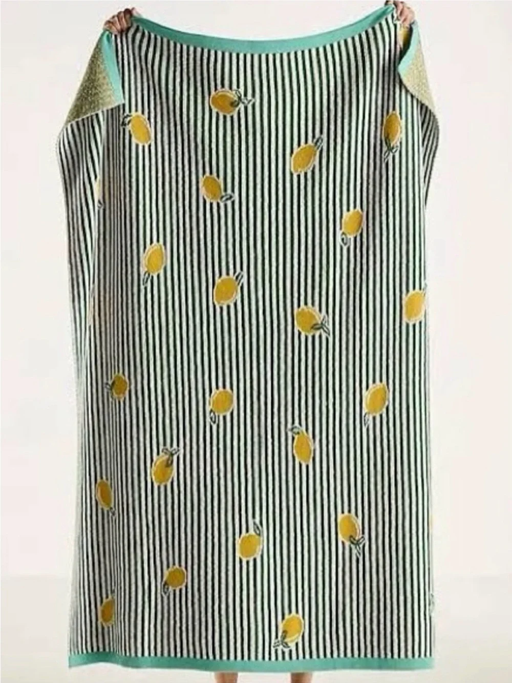 Anthropologie sonnie icon lemon Striped Throw